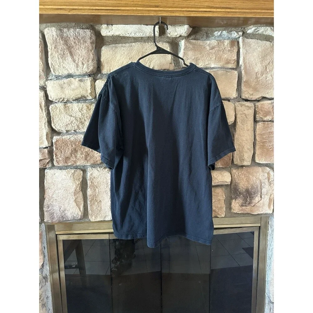 VTG Y2K Gildan Gangster Nation 303 Black Graphic T Shirt Graffiti Sz XL Mens